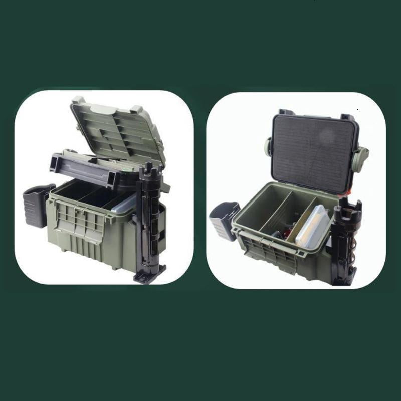 CEORPER Double Layer Fishing Tackle Box Placing Baits Tackle Box Waterproof Portable