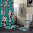 thumbnail image 1 of FMSHPON Halloween Theme 4 Piece Bathroom Set Shower Curtain Bath Rug Contour Mat and Toilet Lid Cover, 1 of 8