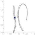 thumbnail image 2 of Real 14kt White Gold Diamond and Sapphire Earrings, 2 of 2