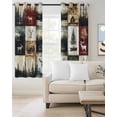 thumbnail image 2 of Forest Elk Blackout Curtains for Bedroom/Living Room, Thermal Insulated Kitchen Curtains, Farmhouse Pine Tree Rustic Green Red Grommet Darkening Window Treatment Drapes 52"x84"x2, 2 of 8