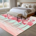 thumbnail image 5 of Pink Flamingo Area Rugs 5x7 for Living Room, Summer Tropical Flamingo Hawaii Animals Non Slip Washable Rug Runner, Low Pile Indoor Floor Carpet Mat Bathroom Rugs for Bedroom, Kids Room, 5 of 9
