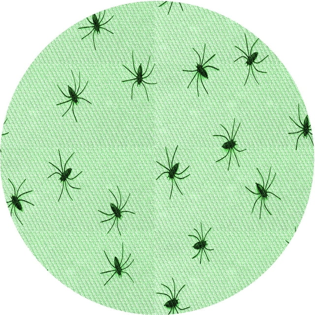 Ahgly Company Tapis Rond Lavable en Machine Intérieur Transitionnel Vert Menthe, 3 Pieds Rond
