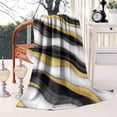 thumbnail image 2 of Black White Marble Gold Wave Pattern Blanket,Comfortable Soft Flannel Throw Blanket,All Season,Warm Lightweight Blankets for Sofa Bed Couch Living Room Chair,60"x80", 2 of 4