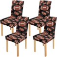 thumbnail image 1 of ABPHQTO Funda protectora para silla elástica con azulejos de fútbol marrón y negro, funda protectora para asiento para comedor, Hotel, boda, fiesta, juego de 4, 1 of 4