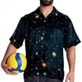 thumbnail image 4 of Cancer Constellation Men's Short Sleeve Beach Shirts, Casual Printed Button Down Poplin Shirt Summer., 4 of 6