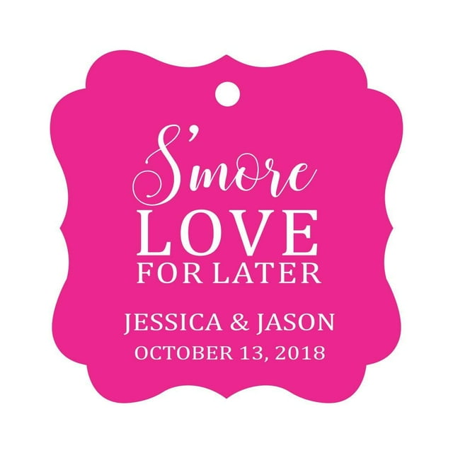 Darling Souvenir S'More Love For Later Tag Cadeau Personnalisé Fancy Hang Tags -Magenta-50 Tags
