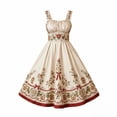 thumbnail image 4 of WAGUTH Women's Oktoberfest Print Dirndl Dresses Sleeveless Midi-Length Dress A‑Line Swing Dress for Beer Festival Party, 4 of 5