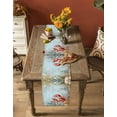 thumbnail image 5 of Blue Beach Coastal Table Runner 48 Inches, Beach Coral Shell Nautical Lobster Bed Runner Dresser Scarves Tabletop for Indoor Outdoor Parties/Ceremony/Banquet, 13" x 48", 5 of 8