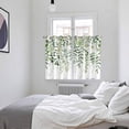 thumbnail image 4 of Sage Green Eucalyptus Leaves Kitchen Curtains 72 Inch Length, Summer Weeping Floral Botanical Grommet Top Bedroom Living Room Curtains, Light Filtering Cafe Curtain Drapes 2 Panels Set 104''x72'', 4 of 9