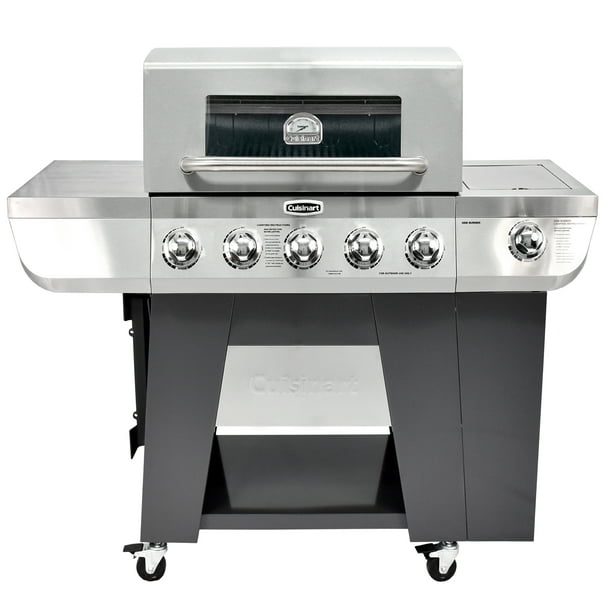 Cuisinart 3-In-1 Stainless Five-Burner Propane Gas Grill with Side Burner