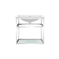 thumbnail image 2 of Swiss Madison Pierre 24" Open Shelf Chrome Frame Wall-Mounted Bathroom Vanity with Sink Top, 2 of 9