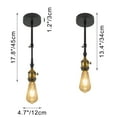thumbnail image 2 of FSLiving RV Adjustable Telescoping Rod Wall Light with 3-Way Socket 12V Retro Gold Bronze Decorative Light Ceiling Light Hallway Light Fixtures,E26 Semi Flush Mount for RV Camper - 1 Light, 2 of 6