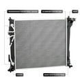 thumbnail image 2 of Cooling Radiator Compatible with 2017-2020 Kia Sportage 2.4L 2.0L I4 181HP Replaces 25310 D3310 25310D3310 KI3010166 13607 13607RAD, 2 of 8