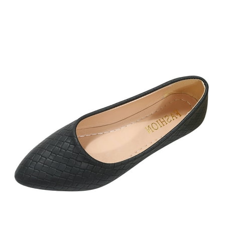 

Vedolay Casual Shoes For WomenCasual Women s Non Slip Solid Color Slip On Pointed Toe Breathable Work Single Shoes Casual Summer Sandals for Women(Black 7)