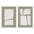 thumbnail image 2 of Kate and Laurel Sylvie Neutral Abstract Aztec Shapes Framed Canvas Wall Art Set by The Creative Bunch Studio, 2 Piece Set 23x33 White, Modern Geometric Simple Art for Wall, 2 of 6