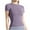 Purple, variant on Women Workout Shirts Athletic Tee Short Sleeve T-Shirt Stretch Tee Slim Fitting Yoga Gym Basic Tops Seamless Workout Shirts for Women Short Sleeve Casual T Shirts Black XL
