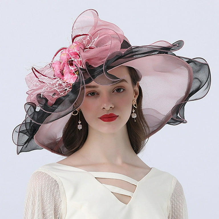 LUOGENLI Sun Hats for Women Packable Wide Brim Women s Fashion Sun Hat with Rose Casual Wide Summer Hat for Outings Trucker Hats Women Trendy Cowboy Trucker Hats Women Trendy Vintage Walmart