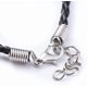thumbnail image 4 of 100 piezas de 17 pulgadas de cuero sintético negro, cadena de cuerda de 3 mm para mujeres y hombres., 4 of 4