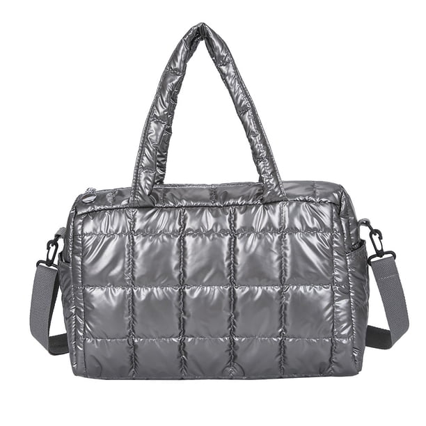 Sywqhk Bolso Bandolera De Nailon Para Mujer Con Entramado Acolchado A La Moda (Plateado) Sywqhk Para estrenar