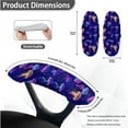thumbnail image 6 of SCRAWLGOD Soft Computer Chair Cover with Armrest Covers 3 Pieces Crease Resistant Boss Chair Protector Stretchable High Back Chair Slipcover, Glowing Jellyfish Stars Violet, S, 6 of 7