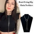 thumbnail image 3 of Women Heart Star Circle Slip Chain Necklace Punk Rock Stainless Steel Neck, 3 of 8
