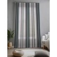 thumbnail image 2 of Sheer Curtains 96 Inches Long, Black Grey Striped Semi Sheer Curtains Light Filtering Window Treatment, Farmhouse Modern Stripes Art Privacy Voile Drapes for Living Room Bedroom 52x96 Inch, 2 of 7