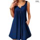thumbnail image 1 of Vestido de mujer plisado botón chaleco camiseta casual bolsillo tanque vestido, azul marino, XXL Inevent AP002060-40, 1 of 6
