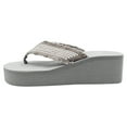 thumbnail image 2 of LAVRA Women's Platform Wedge Sandals Summer Beach Studded T Strap Flip Flops, 2 of 4