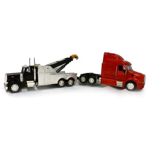 NewRay Peterbilt Black Tow Truck with Peterbilt Cab, 1/32 Scale