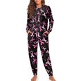 thumbnail image 4 of DISNIMO Women Pajamas Set Breast Awareness Print Long Sleeve Sleepwear Pajama Pants Lounge Sets Casual Round Neck Nightwear Soft 2 Piece Loungewear Set, S, 4 of 7