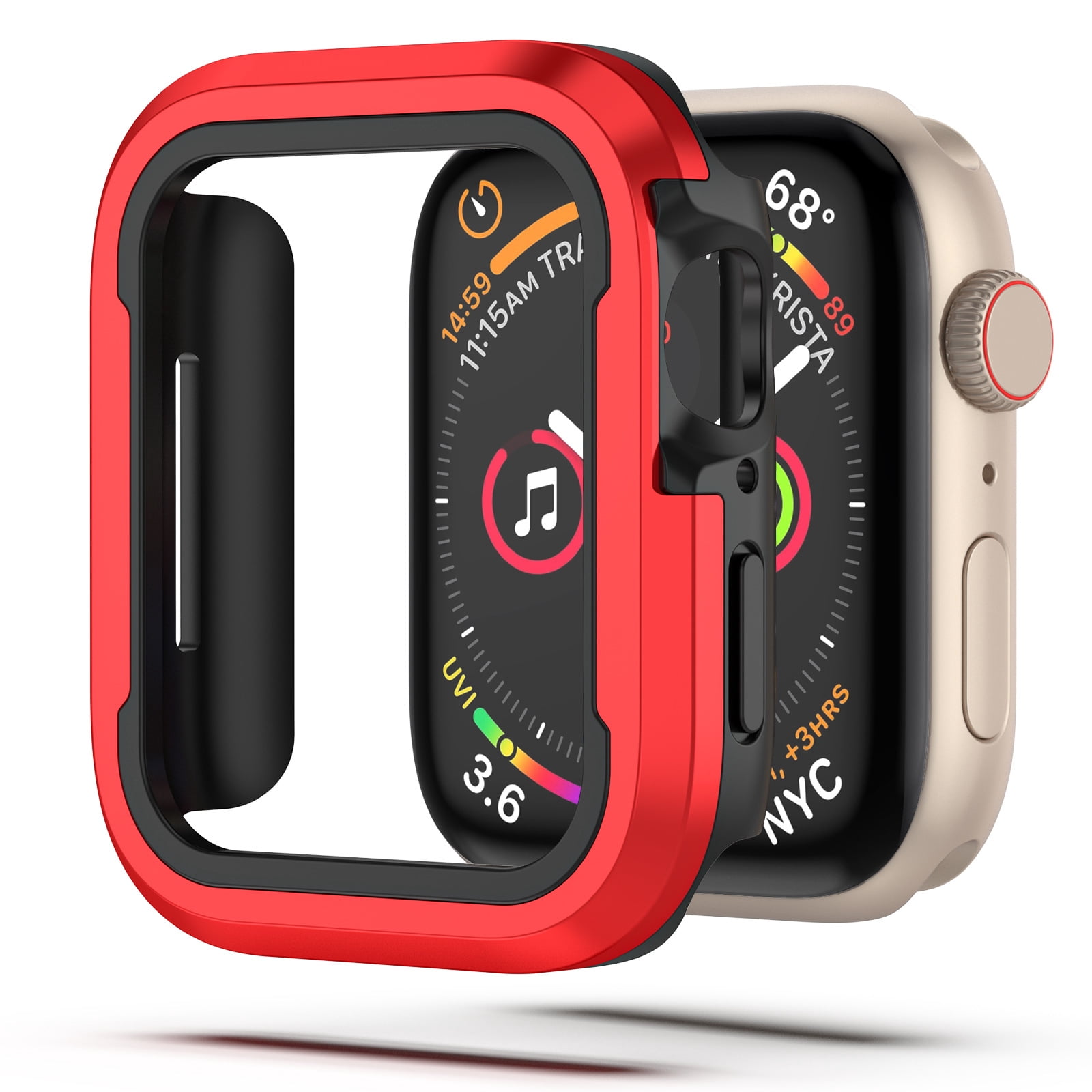 Boîtier en Aluminium Conçu pour Apple Watch Série 7 / 8 41mm, Robuste Couvercle de Protection Antichoc TPU