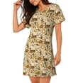 thumbnail image 2 of Fotbe Wild West Cowboy Bata de Dormir para Mujer con Estampado, Camisón de Algodón de Manga Corta, Ropa de Dormir Casual, 2 of 6