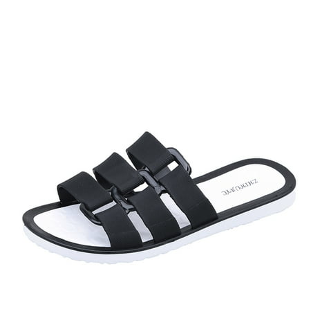 

Es Womens Slides Comfort Slip On Sandals Summer Ladies Soft Cushion Lightweight Fashion Flat Sandals