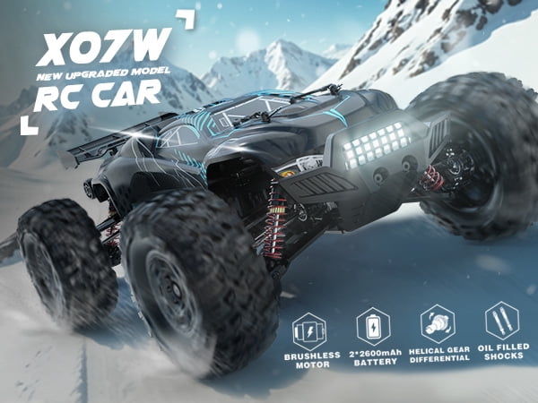 Hosim RC Car 1/10 X07W Brushless 43MPH Speed Hobby Grade 4WD All Terrain New Version