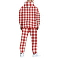 thumbnail image 6 of Hearthz Men's Sweatshirt Suit 2 Piece Outfit Plaid Fleece Hoodie Baggy Jogger Sweatpants Set Winter Sweatsuits Men, 6 of 6