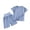 Blue, variant on YunPes Toddler Kids Solid Loungewear Sets Crewneck Short Sleeve Tees High Waist Elastic Shorts Sets Summer Casual 2PC Outfits