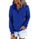 thumbnail image 1 of Gibobby Tops Mujeres Casual Chaqueta larga de plumón informal para mujer con bolsillo Sudaderas con capucha Pullover Manga Botón V Sudaderas con cordón Cuello de mujer （Azul， XXL), 1 of 5