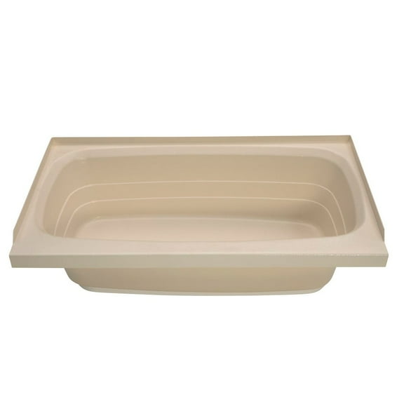 Kinro 209392 Composites ABS RV Full Tub, 24" x 40"/Right Hand/Parchment