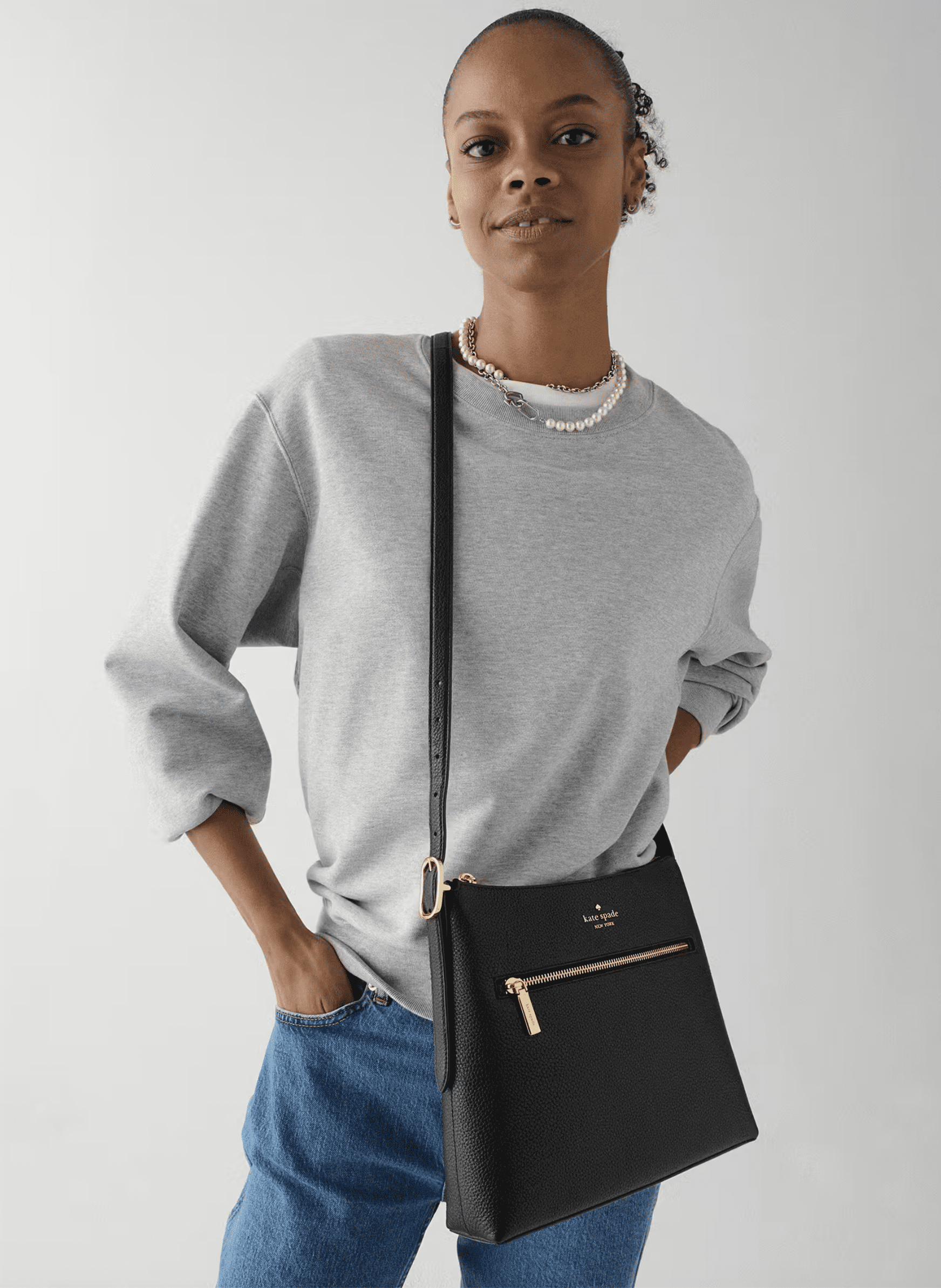 Kate Spade New York 454 Large Swingpack Buckle Crossbody Bag KM715 – Pebbled Leather Designer Purse with Zip Closure & Adjustable Strap, Fits Large iPad