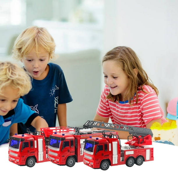 Coches de juguete de camión de bomberos con Control remoto inalámbrico con luces LED, modelo de coches de ingeniería para niños, regalos