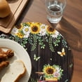 thumbnail image 3 of Spring Sunflowers Round 13 Inch Placemats Set of 4, Bicycles Botanical Flowers Wooden Grain HeatResistant Non Slip Place Mats for Dining Table, Wipeable Braided Kitchen Table Mats for Housewarming, 3 of 9