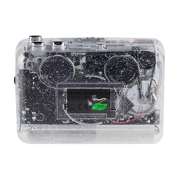Cassette Player Full Transparent Shell Tape Signal Converter for Music Listening