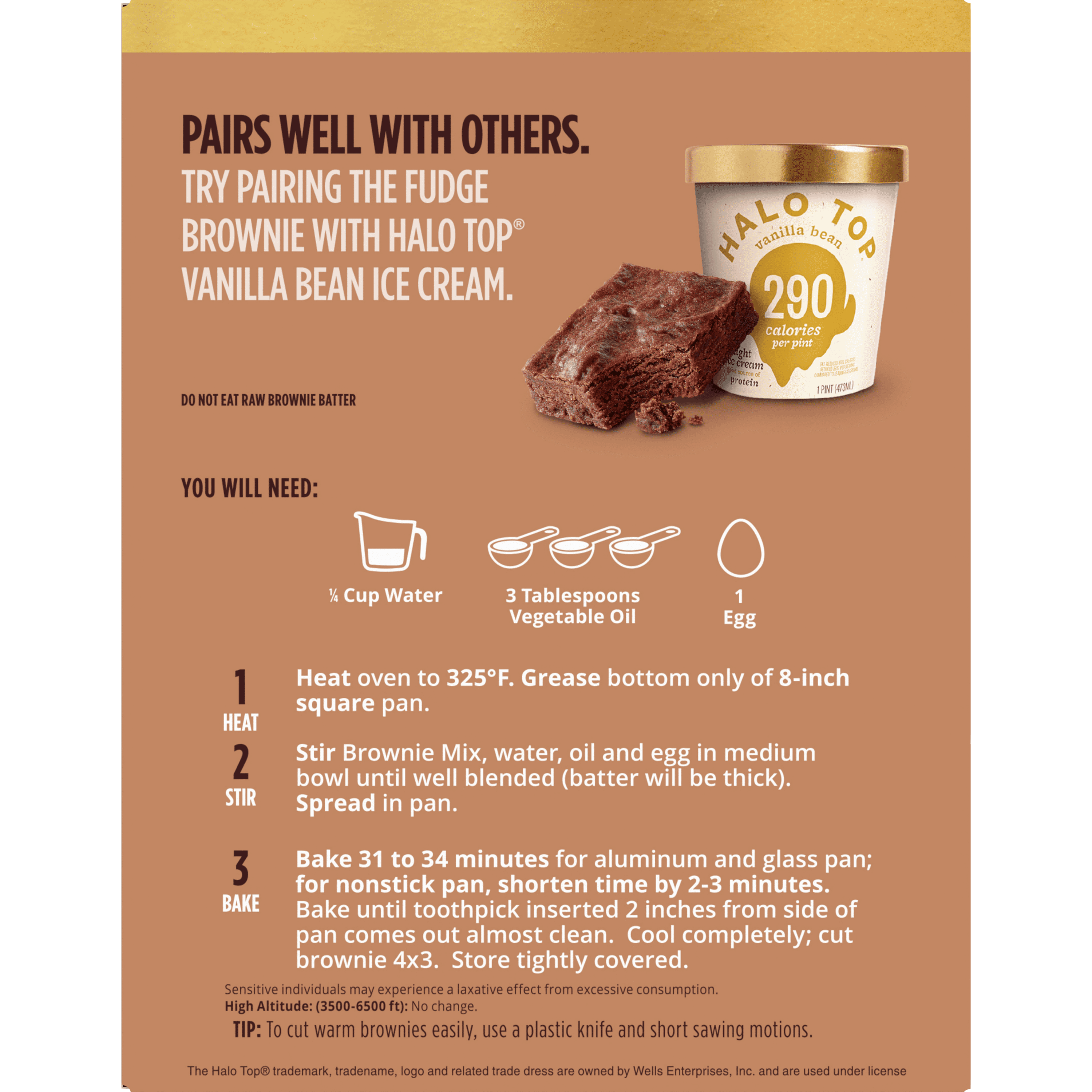 Halo Top Fudge Brownie Light Brownie Mix, 12.1 oz.