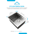 thumbnail image 6 of KBFmore 23 inch Single Bowl Undermount Workstation Kitchen Sink with 5 Piece Sink Accessories, 6 of 10