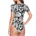 thumbnail image 4 of Naloa Tropical Leaves Women's Short-Sleeved Onesie, One-Piece Swimsuit for Parties, dates, clubs - XX-Large, 4 of 9