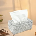 thumbnail image 6 of Peakora Crystal Tissue Box Sliver Crystal Napkin Holder Nordic Simple Fashionable Table Napkins Storage Box Diamond Tissue Box Cover 8.1*4.7*3.7in Home Deco, 6 of 22