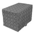 thumbnail image 1 of Geometric Dog Crate Cover, Simplistic Modern Art Image with Monochrome Striped Symmetric Squares, Easy to Use Pet Kennel Cover Small Dogs Puppies Kittens, 7 Sizes, Charcoal Grey White, by Ambesonne, 1 of 6