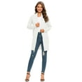 thumbnail image 3 of Aiyino Women Solid Sweater Open Front Long Sleeve Knit Cardigan Casual Sweaters with Pockets,White M, 3 of 6