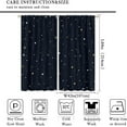 thumbnail image 2 of Night Starry Sky Curtains, Golden Space Stars Fantasy Galaxy Universe Black Cosmic with Gold White Star Rain Print Window Curtains for Kids Bedroom Living Room 84x84in, 2 of 6