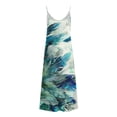 thumbnail image 5 of asdoklhq Dresses for Women 2025 Elegant Classy Boho Wedding Dress Summer Dresses for Women Print Sleeveless Round Neck Dress Casual Long Dresses Multicolor M, 5 of 5